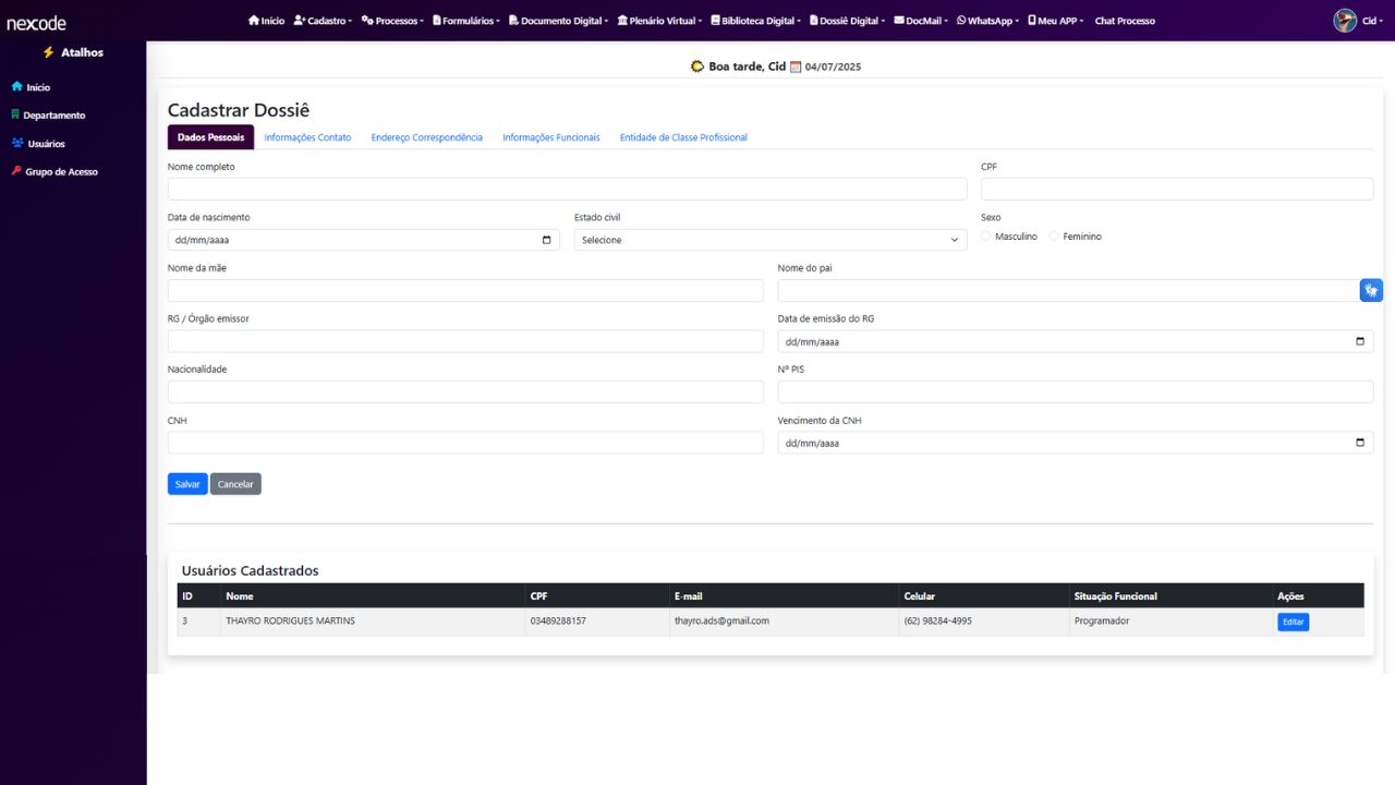 Dossiê Digital do Servidor Público
